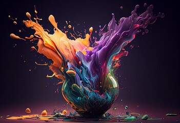 explosion of liquid paints. Generative AI