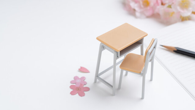 桜と教室│入学・卒業・新学期 イメージ