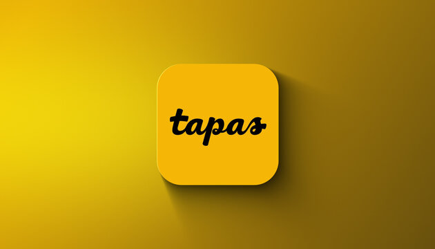 Agadir, Morocco - April, 2023: In this photo illustration Tapas application is displayed on gradient background