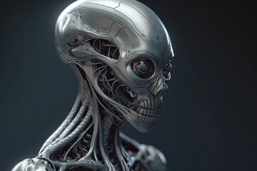 3D Rendered Human Skeleton with Detailed Anatomy. Generative AI