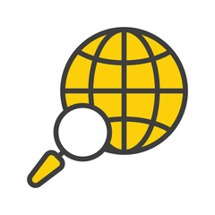 Global icon with white background stock illustration