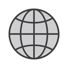 Globa icon with white background stock illustration