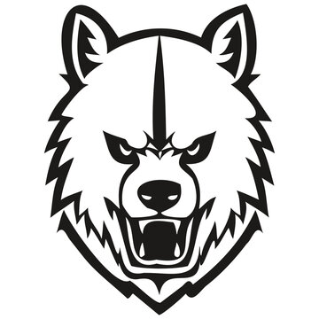 Animal Bear mascot logo for football, basketball, lacrosse, baseball, hockey , soccer team