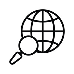 Global icon with white background stock illustration