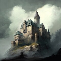 Naklejka premium castle in the night