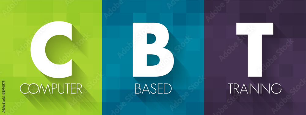 Poster cbt computer based training - education that is primarily administered using computers rather than a