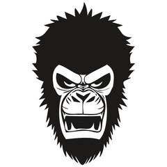Gorilla head mascot logo for esport and sport team, black and white template badges