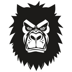 Gorilla head mascot logo for esport and sport team, black and white template badges