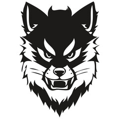 Raccoon mascot logo for esport and sport team, black and white template badges emblem