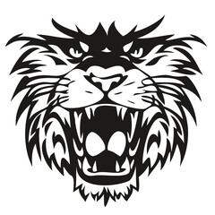 Vector mascot logotype  for sport team, Lion head black and white illustration template badges