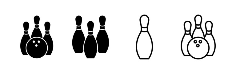 Bowling icon vector for web and mobile app. bowling ball and pin sign and symbol.