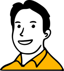 Happy Smiling Man Avatar Illustration Vector