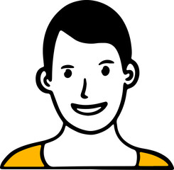 Happy Smiling Short Hair Woman Illustration Vector