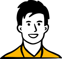 Happy Smiling Man Avatar Illustration Vector