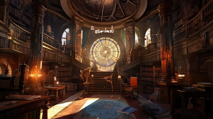 Obraz premium wizard's library.