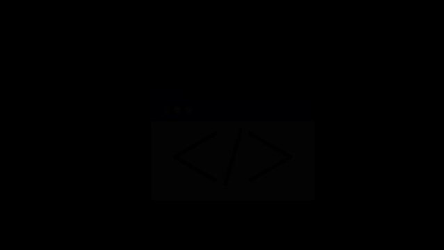 Animated HTML icon for social media, presentations, videos, websites, etc. No background, Alpha channel.