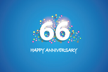 66th anniversary on blue background