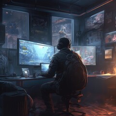 Fototapeta premium Gaming Art, Background, Wallpaper for Gamers