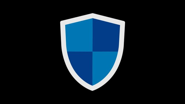 Animated Shield icon for social media, presentations, videos, websites, etc. No background, Alpha channel.