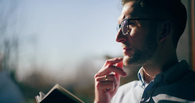 Pensive Thoughtful Businessman Working Portrait