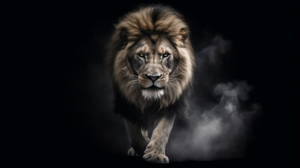 Naklejka na ściany i meble A big fierce male lion 