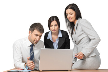 Portrait of Business People Working with Laptop