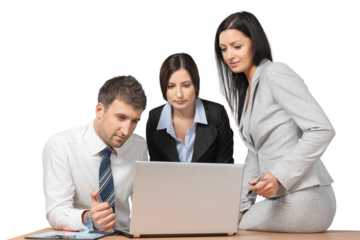 Portrait of Business People Working with Laptop