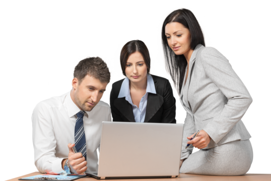 Portrait of Business People Working with Laptop