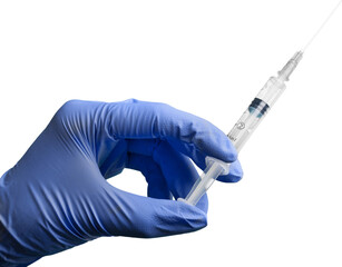 Hand in a Glove Holding Syringe