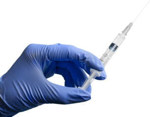 Hand in a Glove Holding Syringe