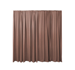 Pastel brown window curtains isolated on white