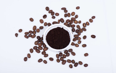 coffee beans in a cup