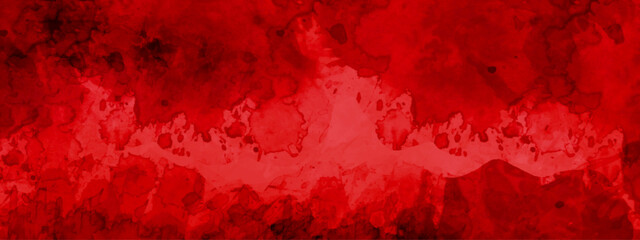 Abstract Watercolor red grunge background painting. Red grunge old paper texture. Rich red background texture, marbled stone or rock texture
