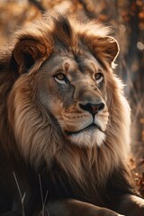 Close-Up Lion in Nature