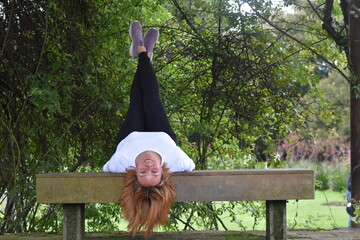 person sitting on a bench