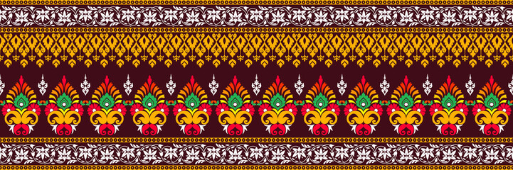 Floral seamless pattern. Vector indian decorative wallpaper. Batik indonesia. Colorful pattern with paisley and stylized flowers. Design for wrapping paper, cover, fabric, textile, wallpaper, curtains