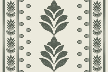 Ethnic pattern. Kerchief Pattern. Silk neck scarf. Bandana Print. Headscarf. Floral vintage style. Indonesian batik. Textile, Fabric, Tile, Clothing. Tribal texture. Vector. Blue, Red, Gold, Yellow.