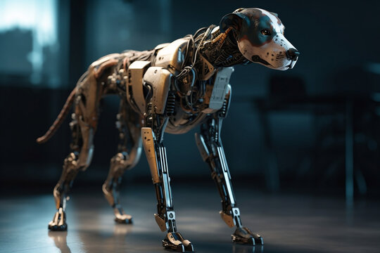 Robotic canine, ai pets. Generative AI.