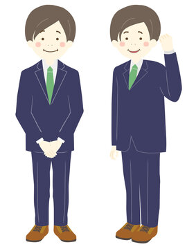 若いビジネスマンのポーズ