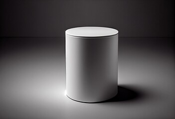 White cylinder wide podium #2. Generative AI