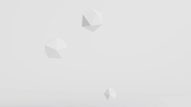 3d animation of geometric shapes falling. Abstract business background.