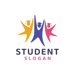 The colorful and cheerful student and children's logo is suitable for educational business, community, and other identity purposes.