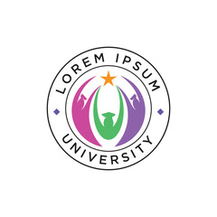 Student and university logo is suitable for educational business, community, and other identity purposes.