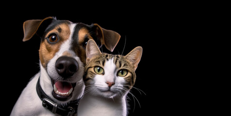 Ai generated image of a dog and a cat taking a selfie - 589719180