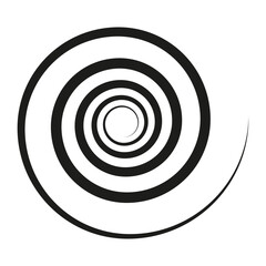 Spiral icon in line art style. Art fractal. Design element. Vector illustration.