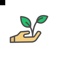 eco friendly icon color style vector