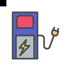 Electric Station icon color style vector