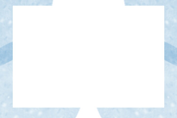 青色の色鉛筆テクスチャのフレーム素材(透過)