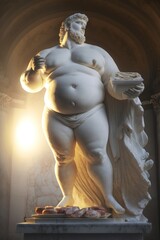 Obesity Epidemic,  Fat Greek Statues as a Warning, GENERATIVE AI