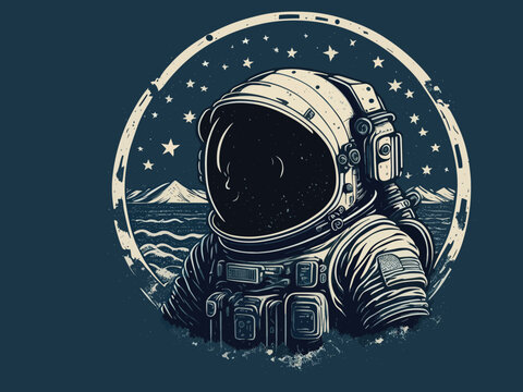 Astronaut in a space suit illustration